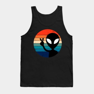 Retro Alien Peace Sign Tank Top